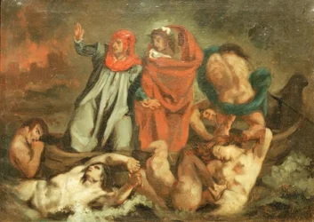 Dante und Vergil in der Barke